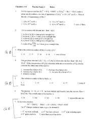 General Chemistry - Practice Exam 3 | CHEM 112 - Docsity