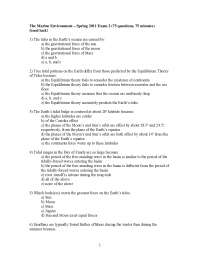 Exam 2 Questions - The Marine Environment | MASC 101