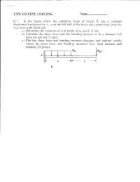 TAM Test 3: Mechanics Problems - Prof. Richard D. Keane