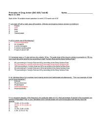 Principles of Drug Action - Test 2 with Solutions | BIO 365D