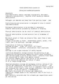 Notes on Principles of The Chilling and Modified Atmosphere | FDST 4010