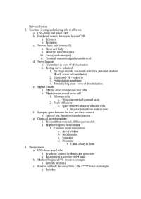 Nervous system - Lecture Notes | ZOL 328