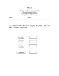 Quiz 1 with Resolution for Circuit Analysis | ECE 2040