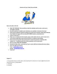 Brooke and the Tracy's Study Tips and Guide - Study Guide |