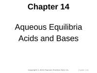 Aqueous Equilibria Acids and Bases - Lecture Notes | CHEM 1212K - Docsity