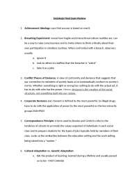 Final Exam Vocabulary Terms - Introduction to Sociology | SOCI 1310