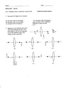 Past Test 1 with Resolution - General Physics II | PHYS 1510 - Docsity