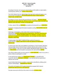 Exam 1 Study Guide - Human Sexuality | HDFS 445