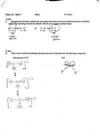 Draw Lewis Structures - Quiz 3 Solved - General College Chemistry I ...