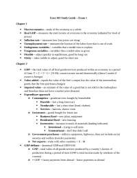 Econ 303 Study Guide: Macroeconomics and Monetary Policy - Prof. Joseph A. Petry