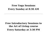 Free Yoga Sessions and Introductory Sessions to Art of Living Courses | RELS 104