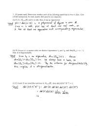 4 Solved Questions on Linear Algebra - Exam 3 | MATH 110 - Docsity
