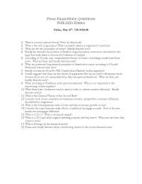 Ethics - Final Exam Study Questions | PHIL 2020