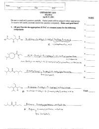 Practice Exam 4 - Modern Organic Chemistry I - Fall 2011 | CHEM 2212 ...