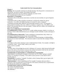 First Test of Communication - Study Guide |
