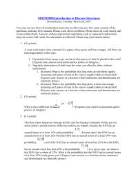 Exam 2 Practice Problems - Introduction to Discrete Structures | MATH ...