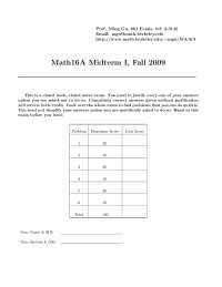 Midterm Exam #1 - Analytic Geometry and Calculus | MATH 16A