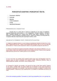 PAC de Percepción Auditiva y Táctil: Examen de Comprensión - Prof. anónimo
