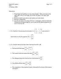 Exam 1 Questions for Solution - Linear Algebra | MATH 4305 | Exams ...