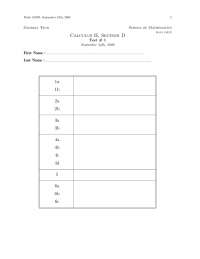 Test 1 Questions - Calculus II - Fall 2008 | MATH 1502 - Docsity