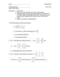 Test #2 with Answers - Calculus II | MATH 1502 - Docsity