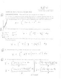Answers Key Exam 3 - Calculus I | MATH 1501 - Docsity