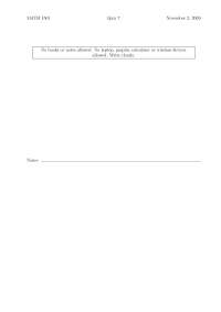 Resolution of 1 Problem on Calculus I - Quiz 7 | MATH 1501 - Docsity