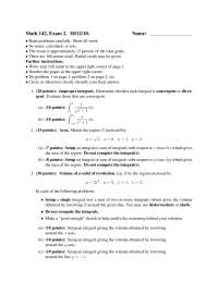 5 Questions on Calculus II - Practice Exam 2 | MATH 142 - Docsity