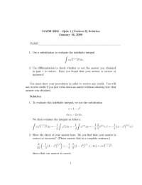 2 Solved Problems in Quiz 1 on Differentiation | MATH 2202 - Docsity