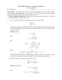 Exam 4 Versions 2 with Solutions - Calculus II | MATH 2202 - Docsity