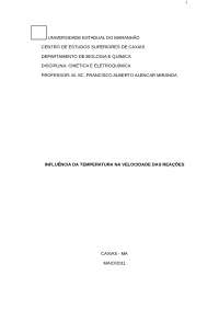 Influencia da Temperatura na Velocidade de Reações