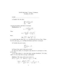 Solutions to Quiz 7 Version A - Calculus II | MATH 2202 - Docsity