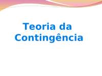 Teoria da Contingencia