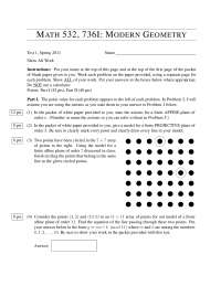 6 Solved Theorems Exam 1 - Modern Geometry | MATH 532 - Docsity