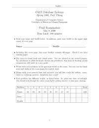 8 Problems on Database Systems - Final Exam | CS 411