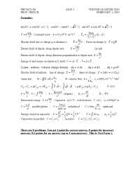 Quiz 3 with Solution - Physics Electricity and Magnetism | PHYS 2B ...