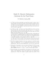 Final Exam with Solutions - Discrete Mathematics | MATH 55 - Docsity
