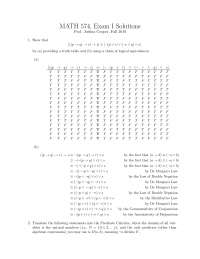 Exam 1 with Solution for Discrete Mathematics | MATH 574 - Docsity