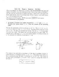 Solutions for Exam 4 - Calculus II | MATH 142 - Docsity