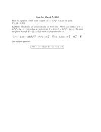 Solved Quiz for Vector Calculus - Fall 2008 | MATH 241 - Docsity