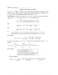 Solved Questions for Calculus I - Quiz | MATH 141 - Docsity