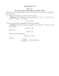 What is the Numbers - Quiz 1 with Solution | MATH 172 - Docsity