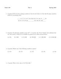 Questions of Theory of Arithmetic - Exam 2 | MATH 103
