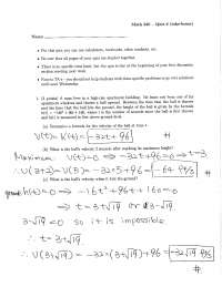 Take Home Quiz 6 with Resolution - Calculus | MATH 220 - Docsity