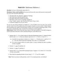 Math 525: Take-home Midterm 1 - Topology - Prof. Nathan M. Dunfield