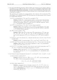 Calculus III - Final Exam with Solution Key | MATH 241