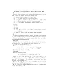 Exam 1 Solutions - Set Theory and Topology | MATH 432