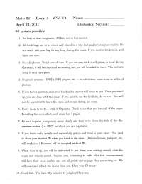 6 Questions with Solution for Exam 3 - Calculus III | MATH 241 - Docsity