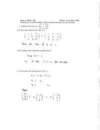2 Questions with Answer Quiz 4 - Applied Linear Algebra | MATH 415 ...