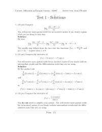 Differential and Integral Calculus - Test #1 Solutions | M 408C - Docsity